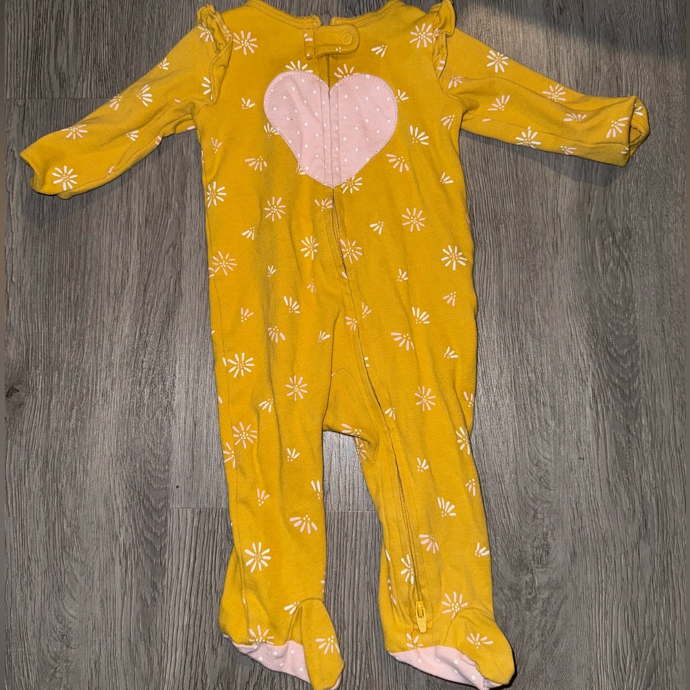 Yellow Footed pajama sleeper baby girl 6 months